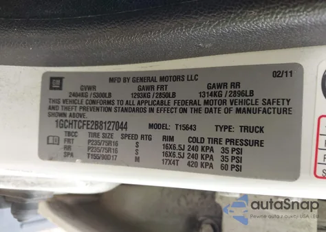 2011 Chevrolet Colorado Lt W/1Lt from USA, damaged, VIN 1GCHTCFE2B8127044